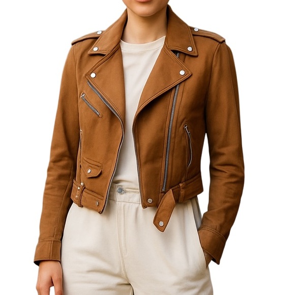 Ashley By 26 International Jackets & Blazers - Ashley by 26 International Suede Cropped Moto Jacket, Large